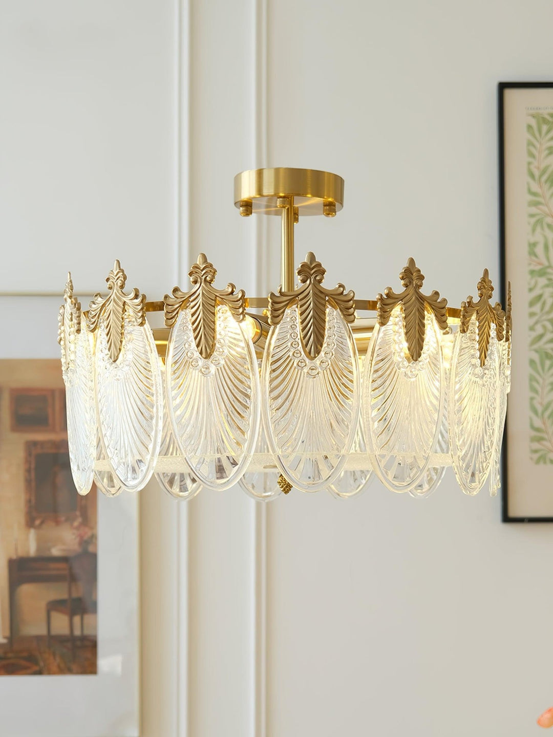 Decorative Pattern Glass Round Chandelier - Vakkerlight