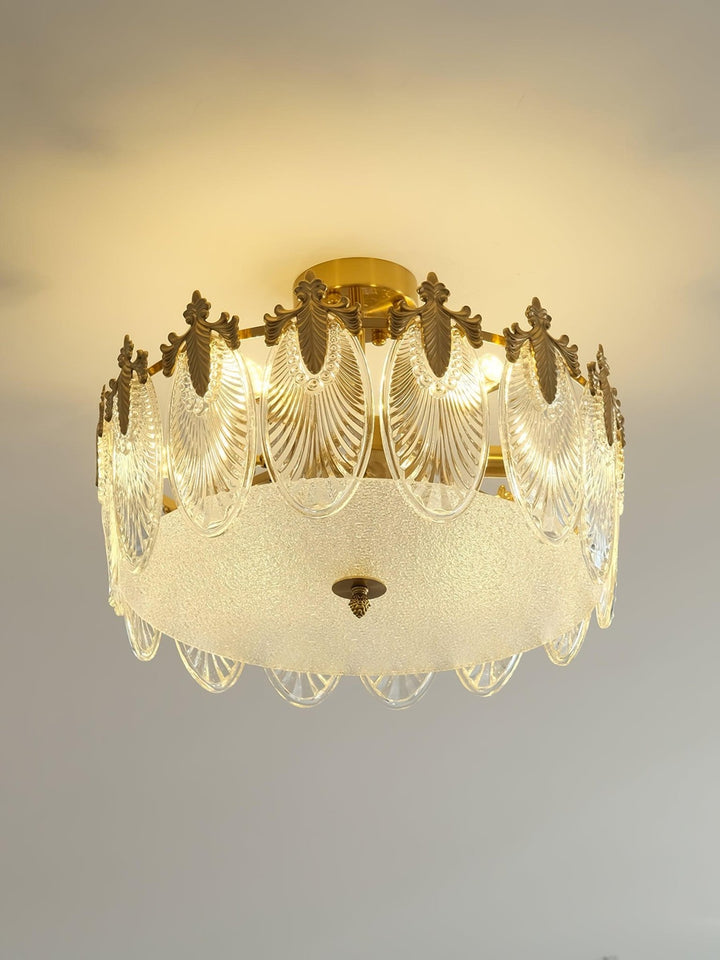 Decorative Pattern Glass Round Chandelier - Vakkerlight