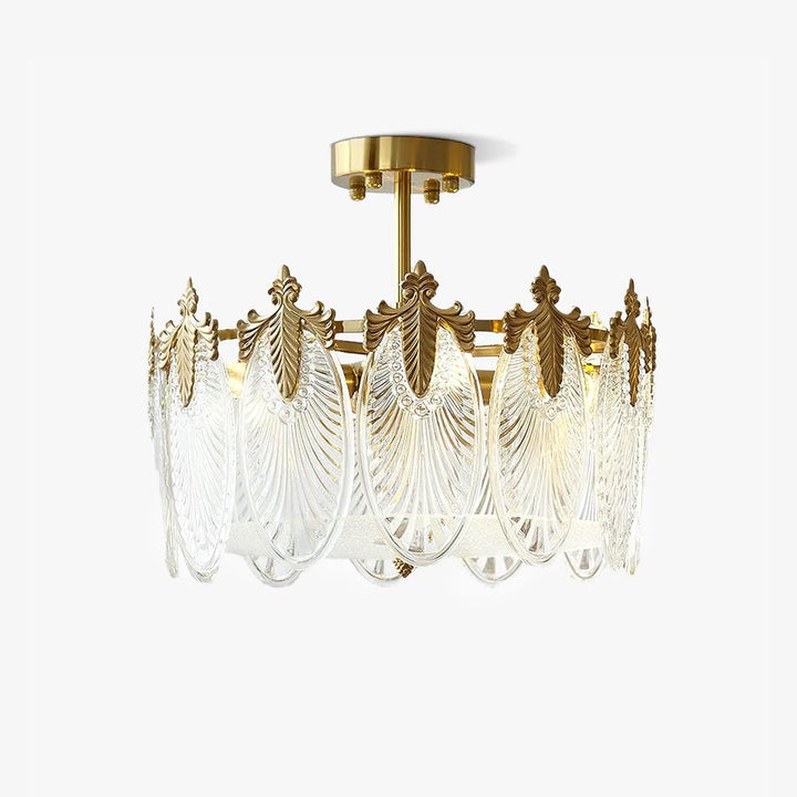 Decorative Pattern Glass Round Chandelier - Vakkerlight