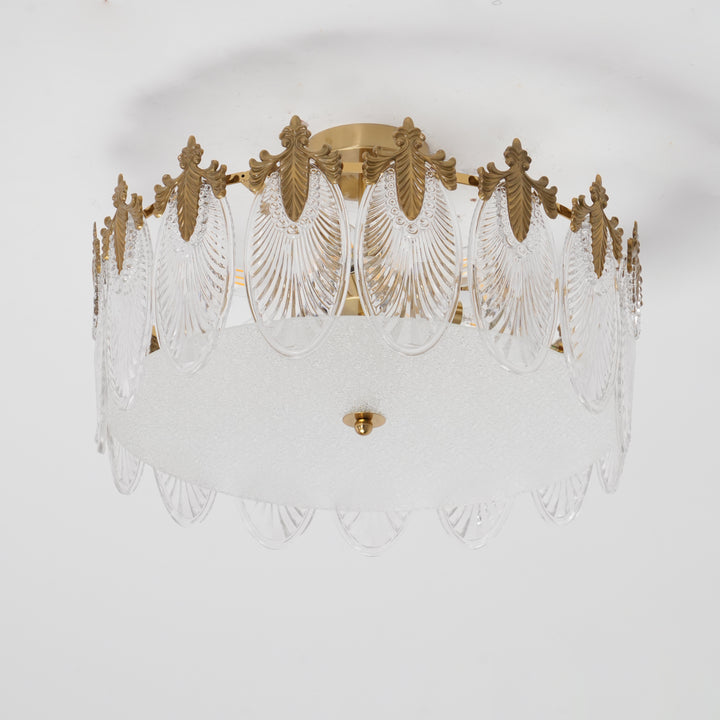 Decorative Pattern Glass Round Chandelier