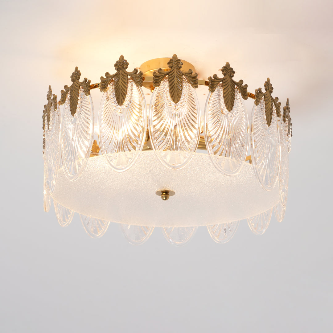 Decorative Pattern Glass Round Chandelier