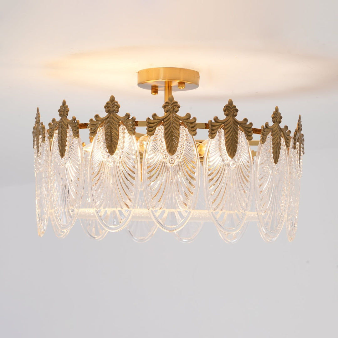 Decorative Pattern Glass Round Chandelier - Vakkerlight