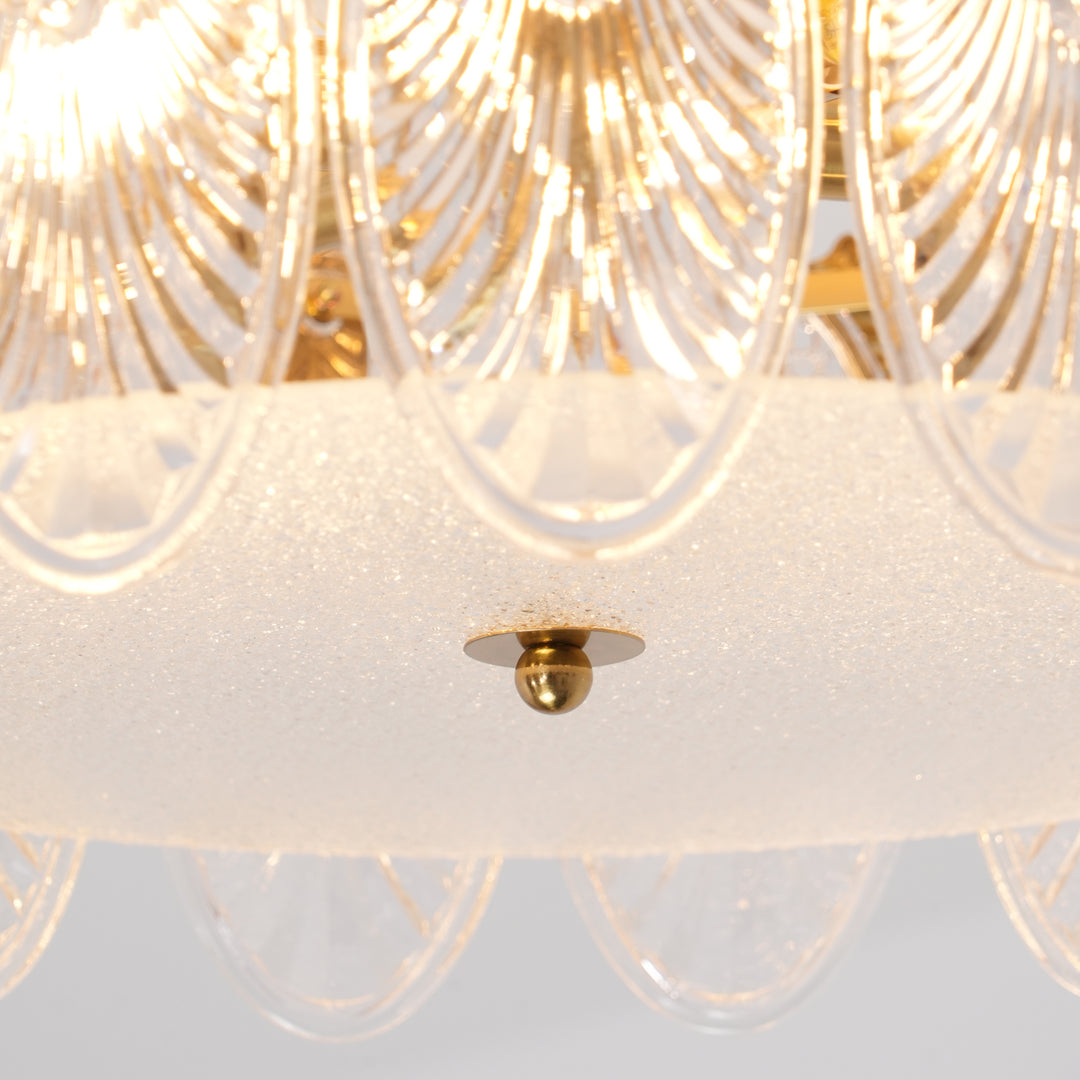 Decorative Pattern Glass Round Chandelier