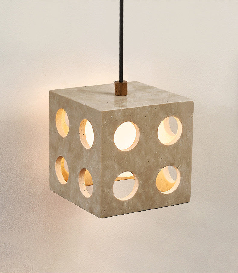 Dice Travertine Pendant Light