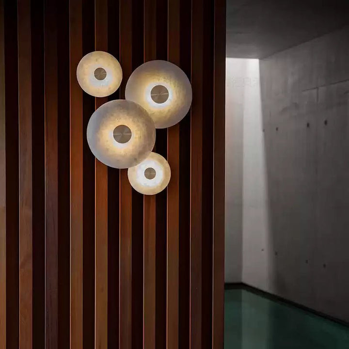 Disc Shaped Alabaster Wall Light - Vakkerlight
