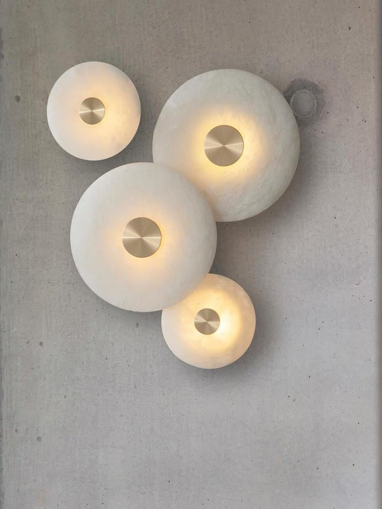 Disc Shaped Alabaster Wall Light - Vakkerlight