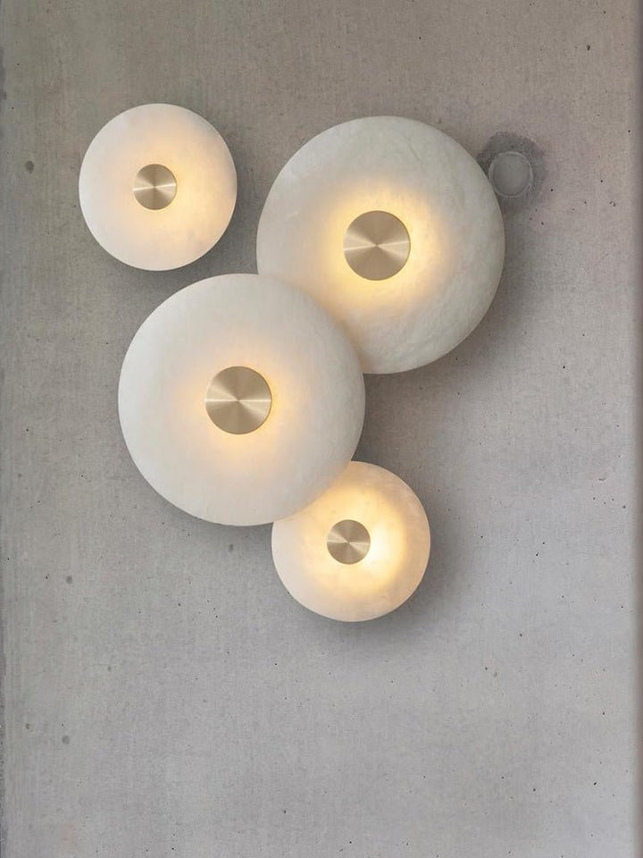 Disc Shaped Alabaster Wall Light - Vakkerlight