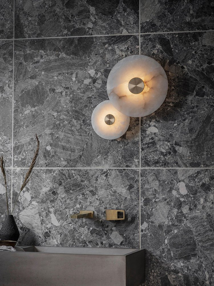 Disc Shaped Alabaster Wall Light - Vakkerlight