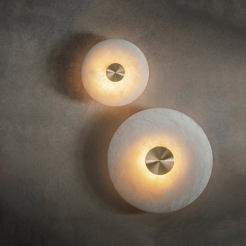 Disc Shaped Alabaster Wall Light - Vakkerlight