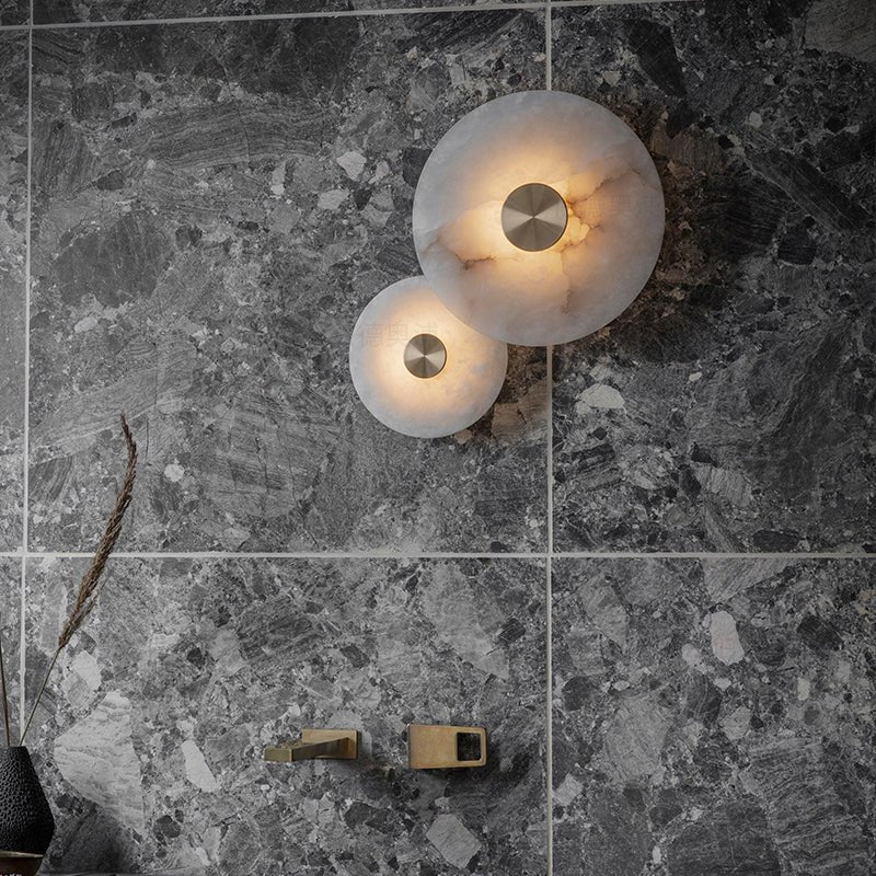 Disc Shaped Alabaster Wall Light - Vakkerlight