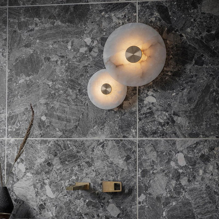 Disc Shaped Alabaster Wall Light - Vakkerlight