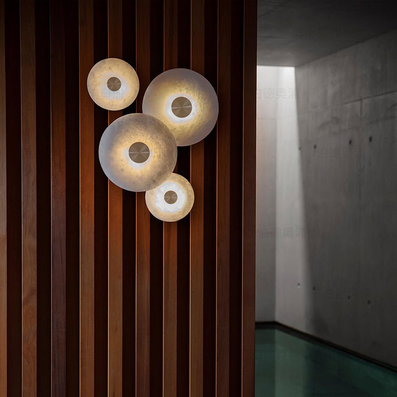 Disc Shaped Alabaster Wall Light - Vakkerlight
