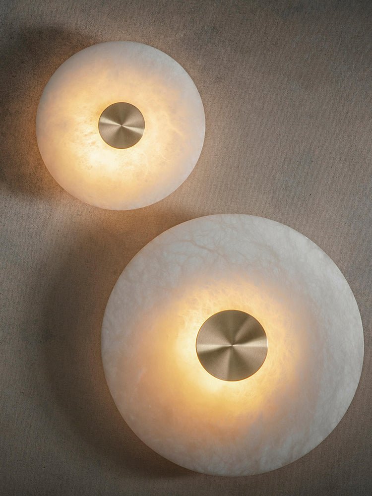 Disc Shaped Alabaster Wall Light - Vakkerlight