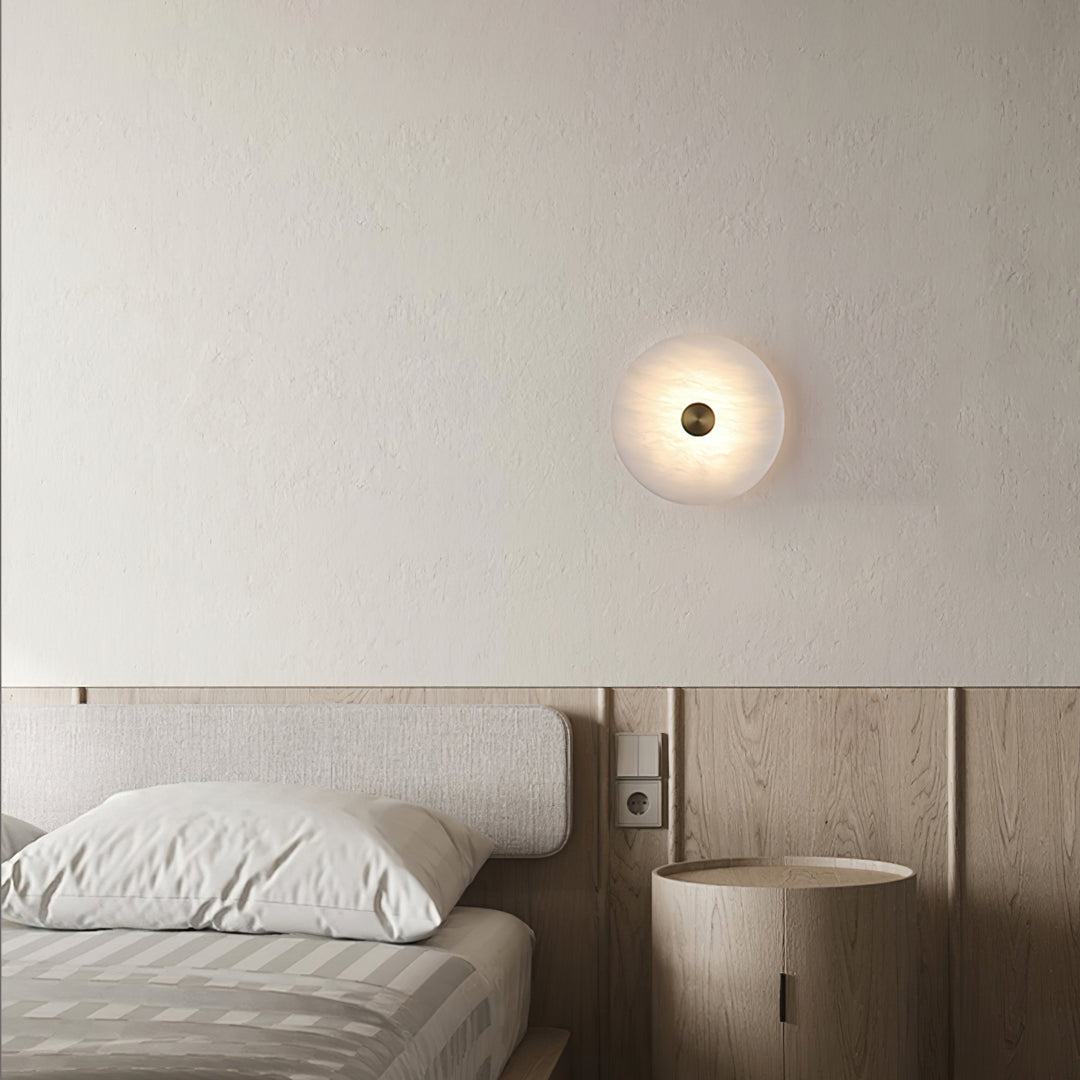 Disc Shaped Alabaster Wall Light - Vakkerlight