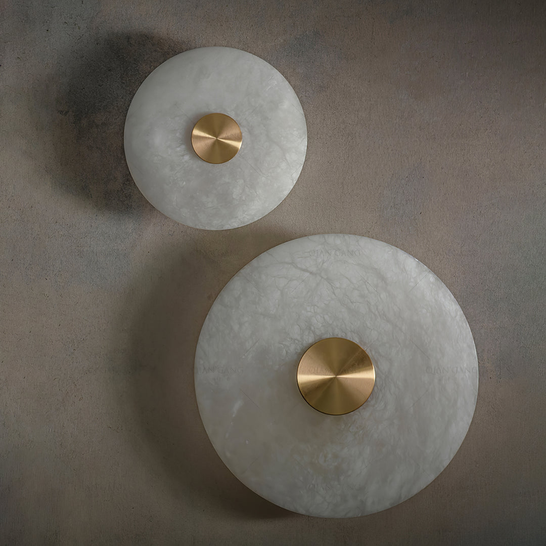 Disc Shaped Alabaster Wall Light - Vakkerlight