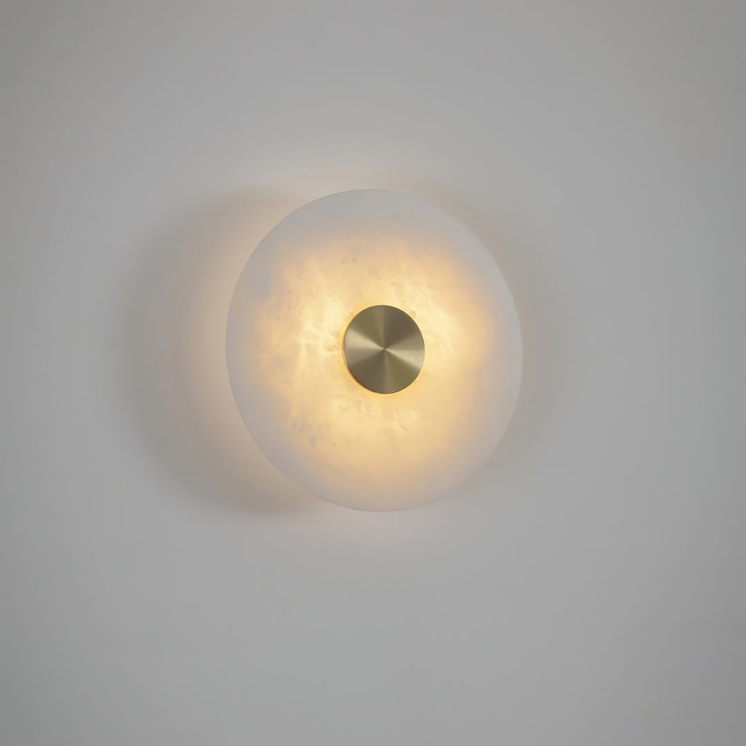 Disc Shaped Alabaster Wall Light - Vakkerlight