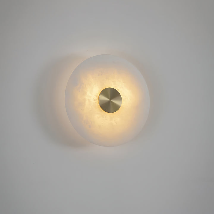 Disc Shaped Alabaster Wall Light - Vakkerlight