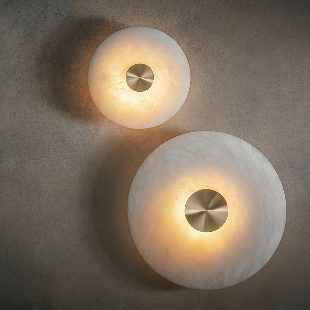 Disc Shaped Alabaster Wall Light - Vakkerlight