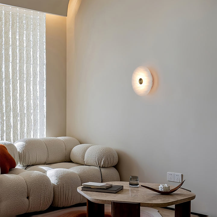 Disc Shaped Alabaster Wall Light - Vakkerlight