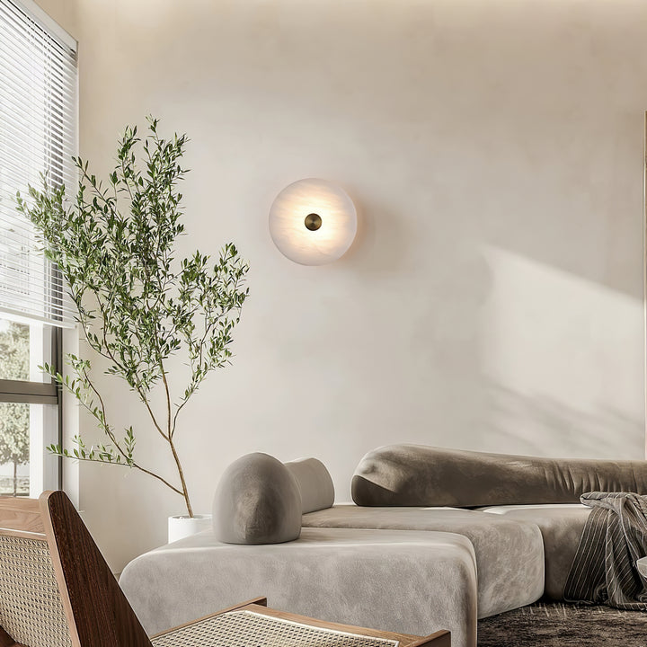 Disc Shaped Alabaster Wall Light - Vakkerlight