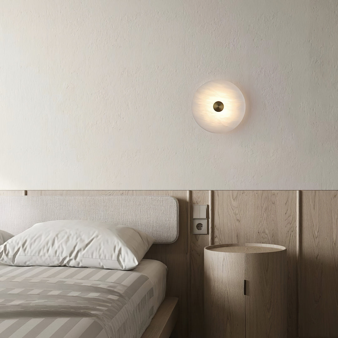 Disc Shaped Alabaster Wall Light - Vakkerlight