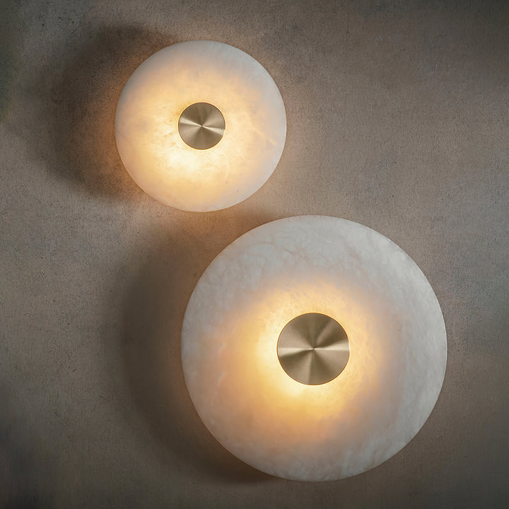 Disc Shaped Alabaster Wall Light - Vakkerlight