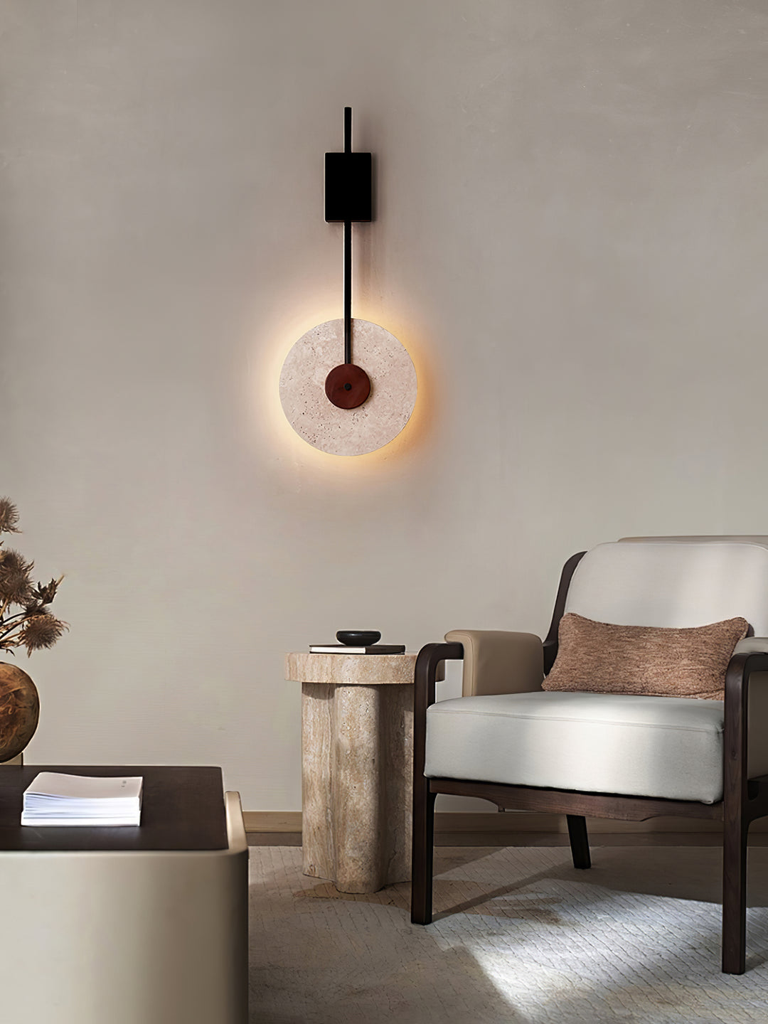 Disc Travertine Wall Lamp - Vakkerlight