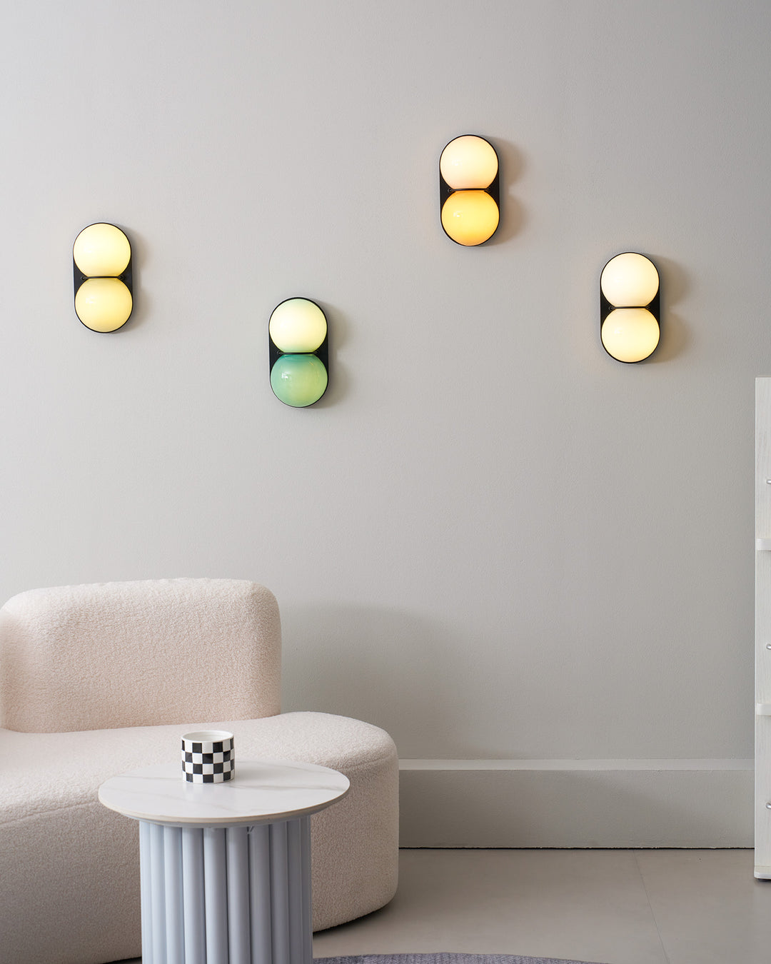 Two Globe Glass Wall Sconce