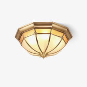 Dome Brass Flush Ceiling Lamp