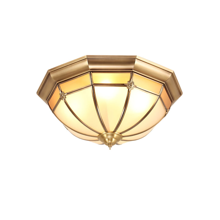 Dome Brass Flush Ceiling Lamp