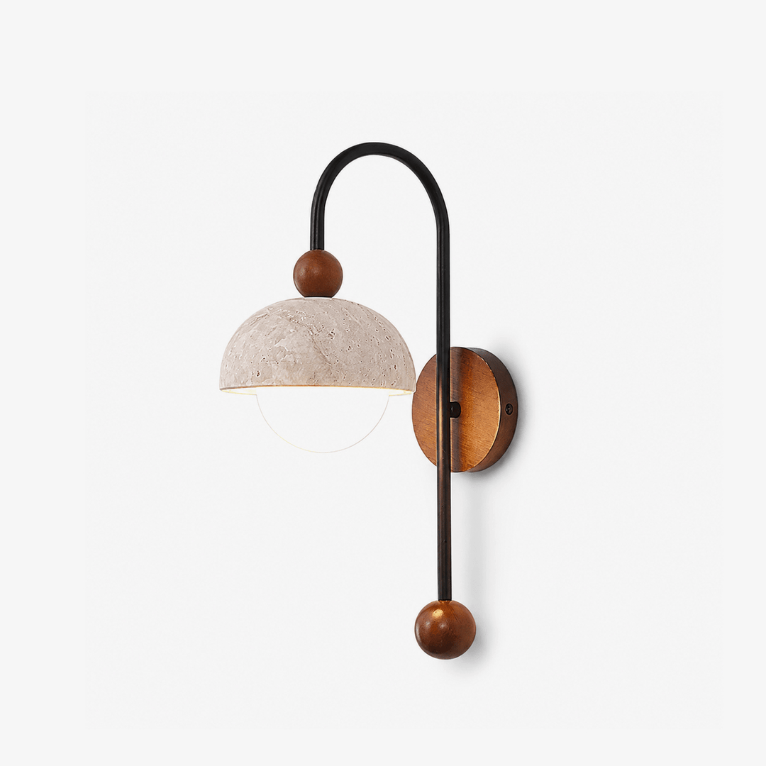 Dome Globe Travertine Arc Sconce - Vakkerlight