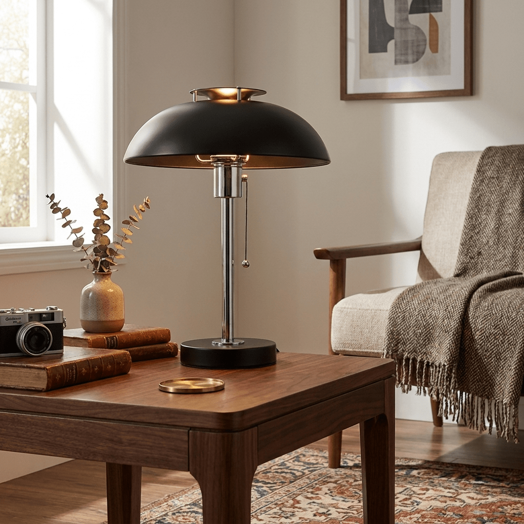 Domo Chrome Mushroom Table Lamp - Vakkerlight