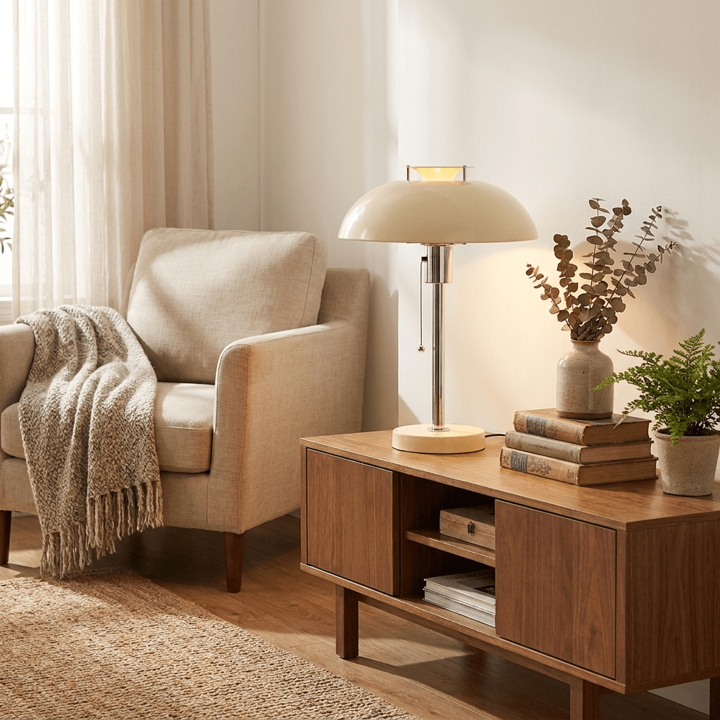 Domo Chrome Mushroom Table Lamp - Vakkerlight