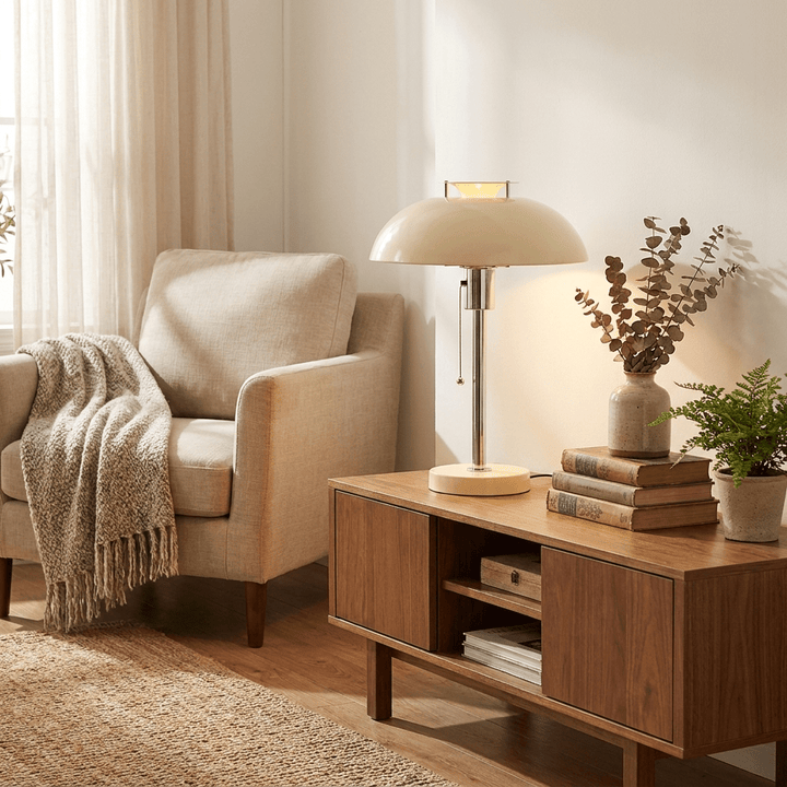 Domo Chrome Mushroom Table Lamp - Vakkerlight