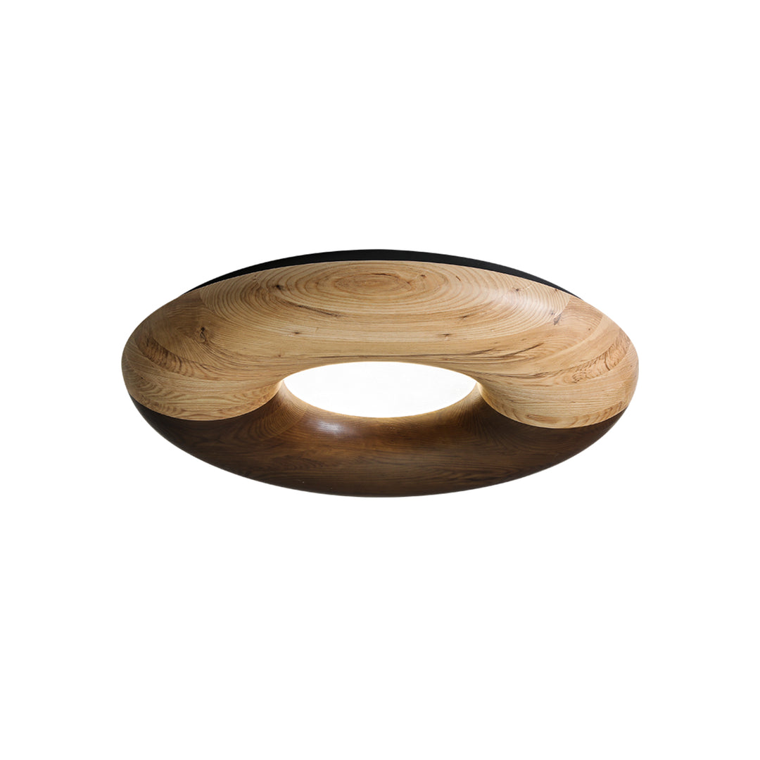 Deckenleuchte Donut aus Holz