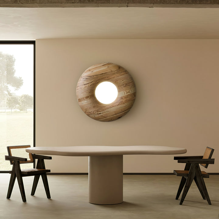 Deckenleuchte Donut aus Holz