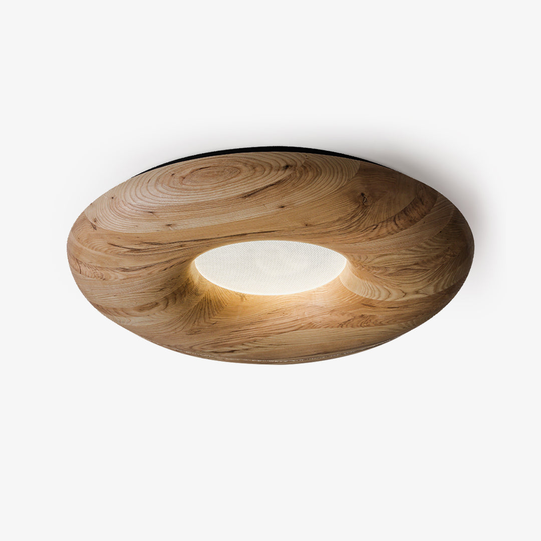 Deckenleuchte Donut aus Holz