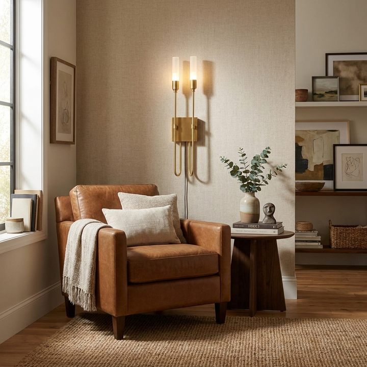 Double Arrow Plug-in Wall Sconce