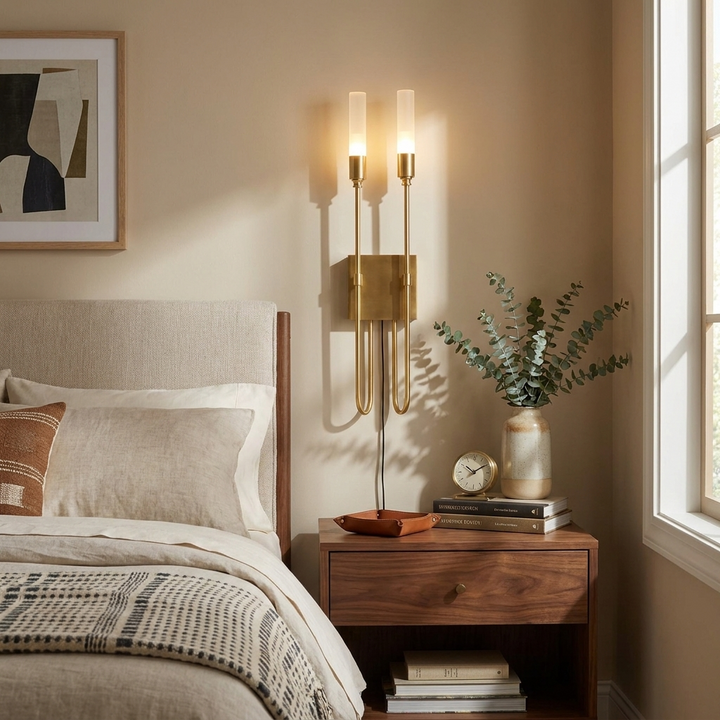 Double Arrow Plug-in Wall Sconce