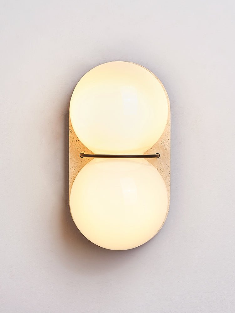 Double Globe Travertine Wall Sconce - Vakkerlight