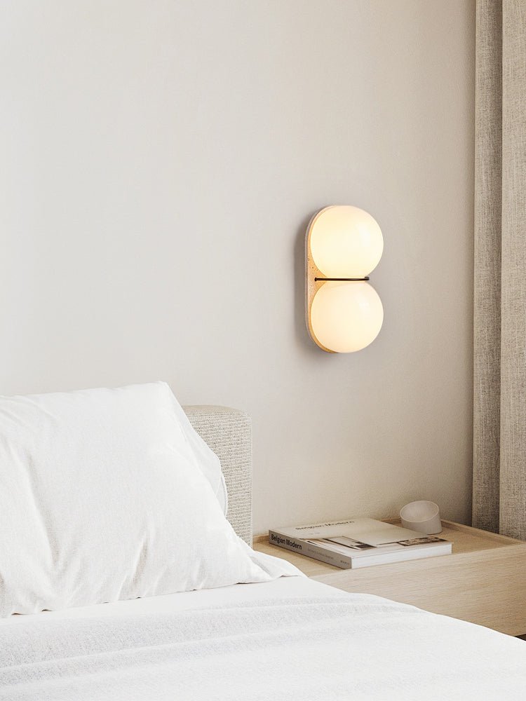 Double Globe Travertine Wall Sconce - Vakkerlight