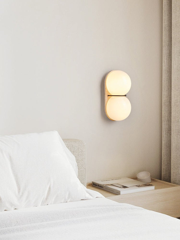 Double Globe Travertine Wall Sconce - Vakkerlight