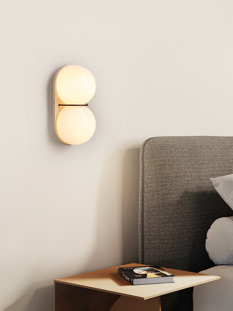 Double Globe Travertine Wall Sconce - Vakkerlight