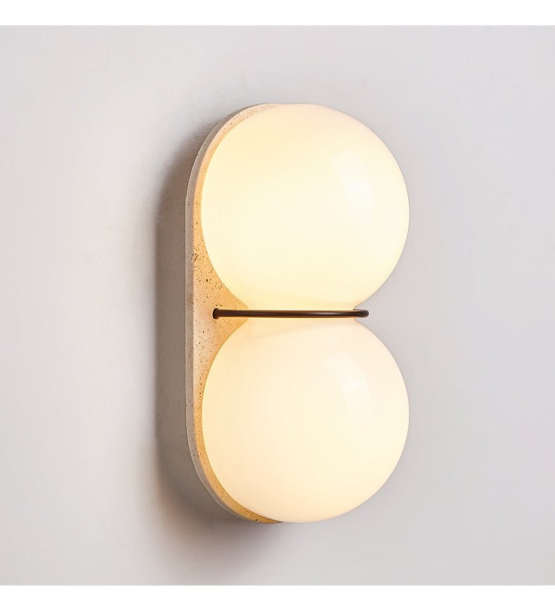 Double Globe Travertine Wall Sconce - Vakkerlight