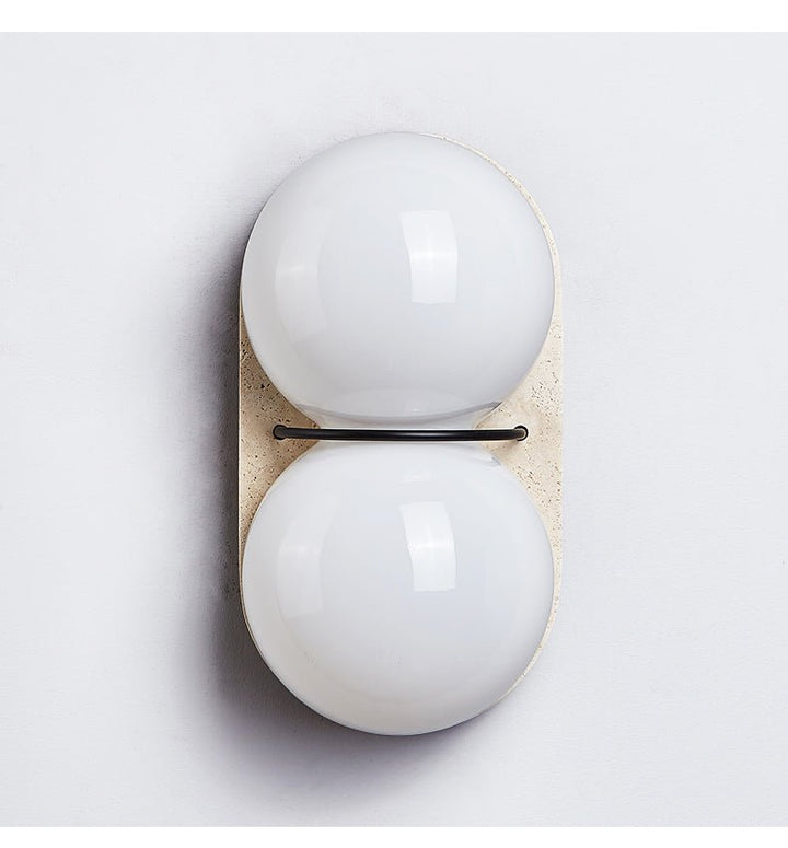 Double Globe Travertine Wall Sconce - Vakkerlight