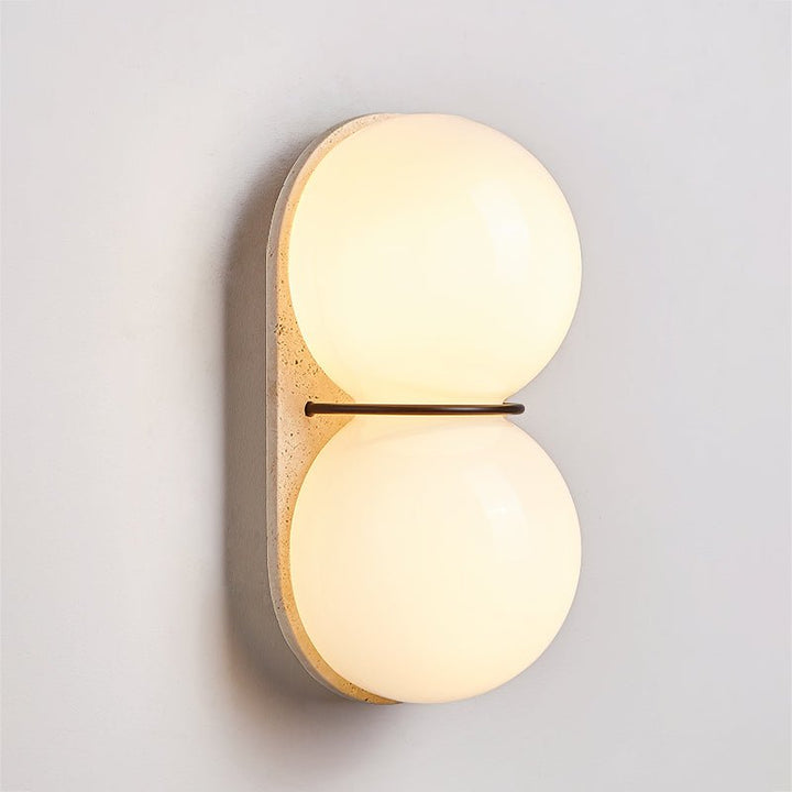 Double Globe Travertine Wall Sconce - Vakkerlight