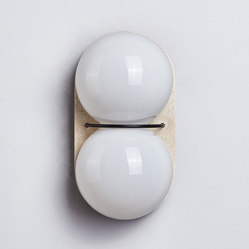 Double Globe Travertine Wall Sconce - Vakkerlight