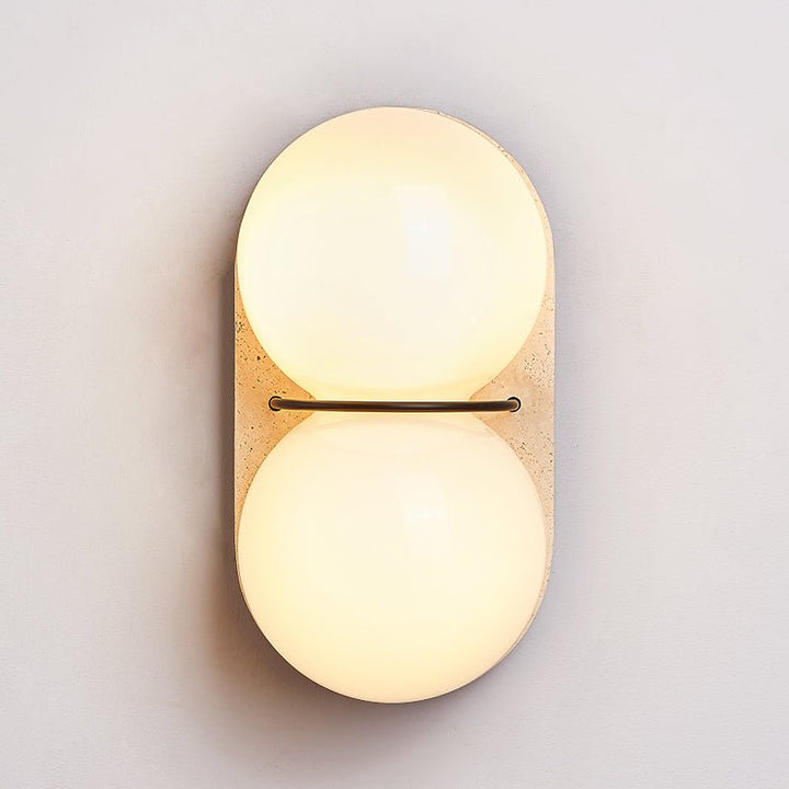 Double Globe Travertine Wall Sconce - Vakkerlight