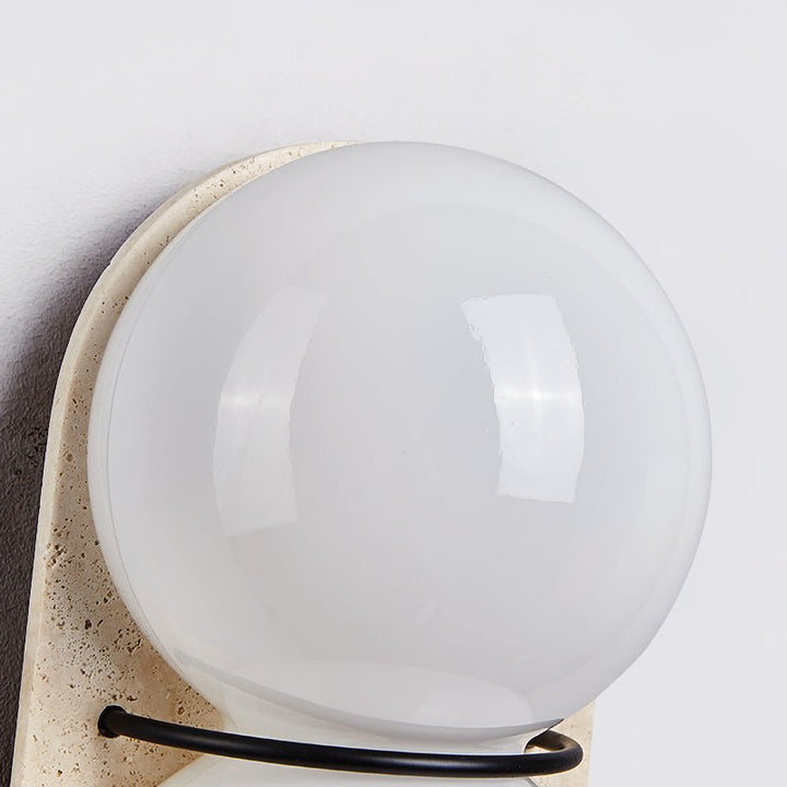 Double Globe Travertine Wall Sconce - Vakkerlight