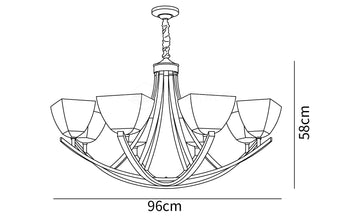 Lampadario Dover Brass — Dimension drawings 1